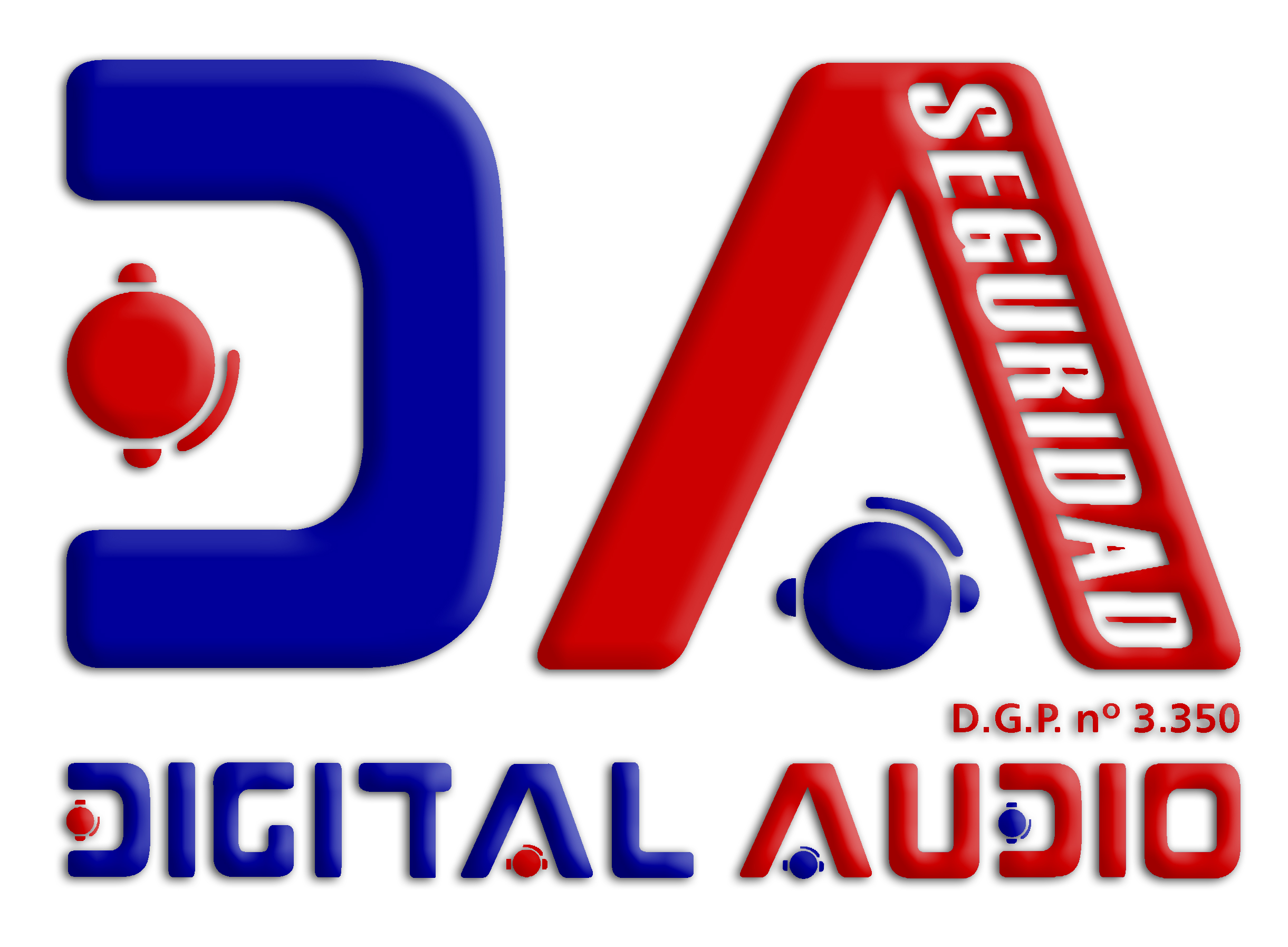 Logo Digital Audio rojo y azul